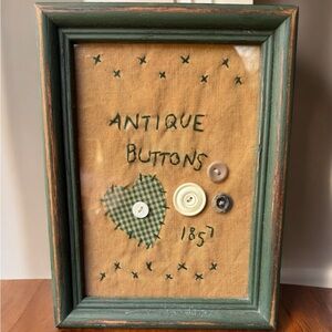 Antique Buttons Shadow Box Frame Rustic Handcrafted Decor 1850-1899